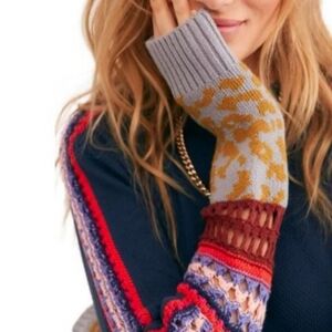 Free People crocheted sleeve jersey